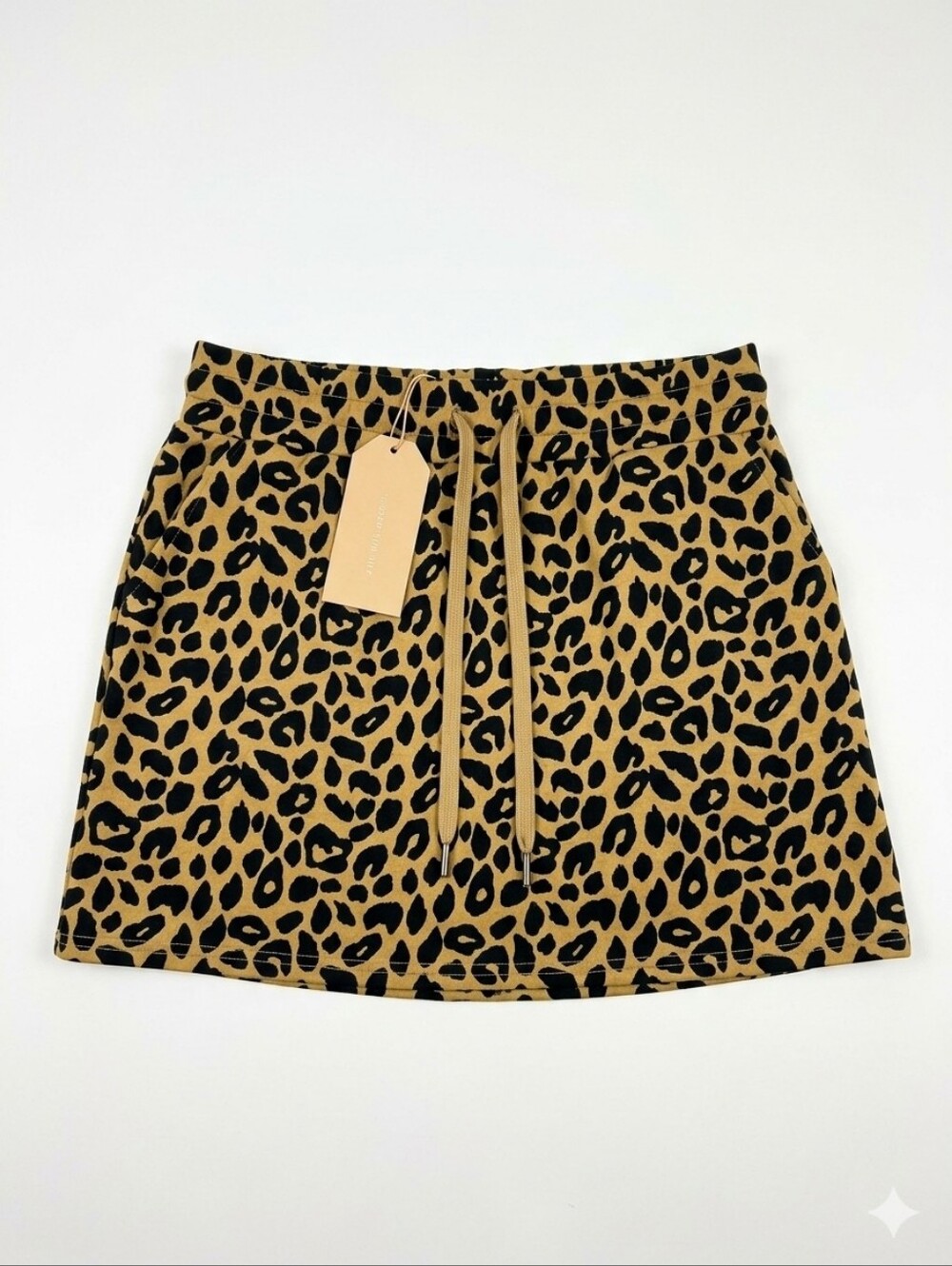 Girls' Leopard Print Drawstring Skirt - Brown/Black